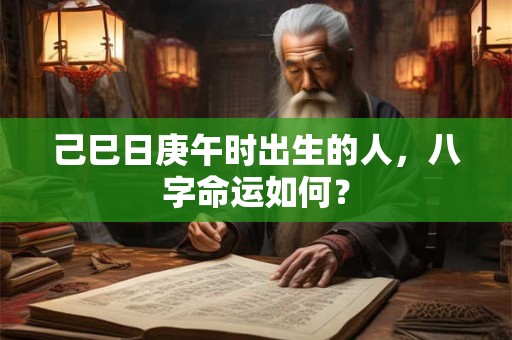 己巳日庚午时出生的人，八字命运如何？