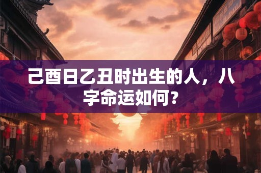 己酉日乙丑时出生的人，八字命运如何？