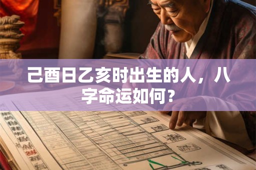 己酉日乙亥时出生的人，八字命运如何？