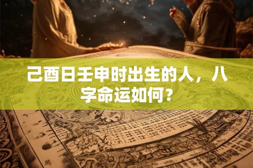 己酉日壬申时出生的人，八字命运如何？