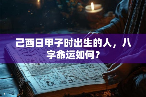 己酉日甲子时出生的人，八字命运如何？