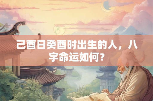 己酉日癸酉时出生的人，八字命运如何？
