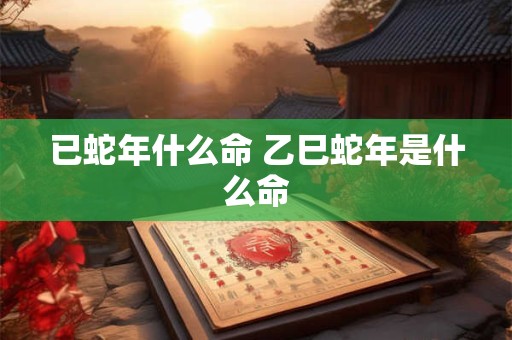 已蛇年什么命 乙巳蛇年是什么命