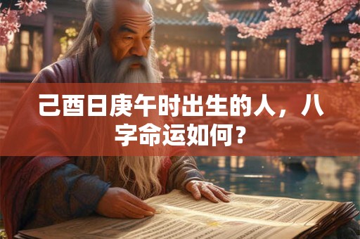 己酉日庚午时出生的人，八字命运如何？