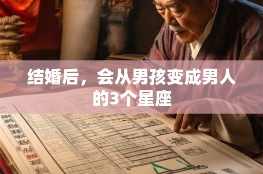 结婚后，会从男孩变成男人的3个星座