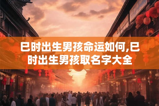巳时出生男孩命运如何,巳时出生男孩取名字大全