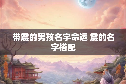 带震的男孩名字命运 震的名字搭配