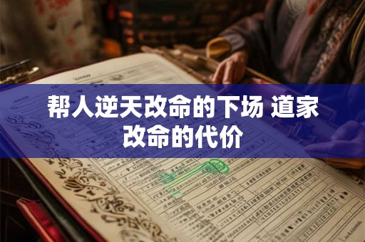 帮人逆天改命的下场 道家改命的代价