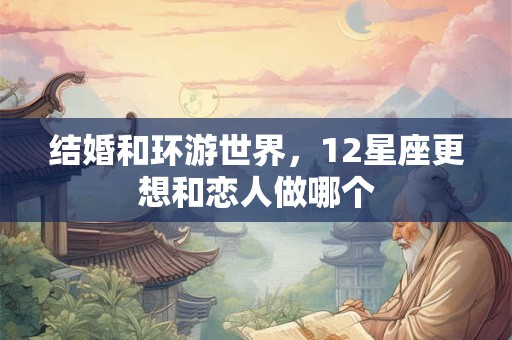 结婚和环游世界，12星座更想和恋人做哪个