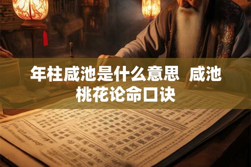 年柱咸池是什么意思  咸池桃花论命口诀
