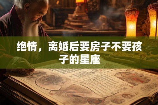 绝情，离婚后要房子不要孩子的星座