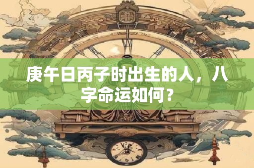 庚午日丙子时出生的人，八字命运如何？