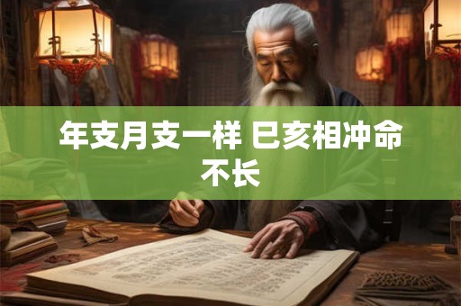 年支月支一样 巳亥相冲命不长