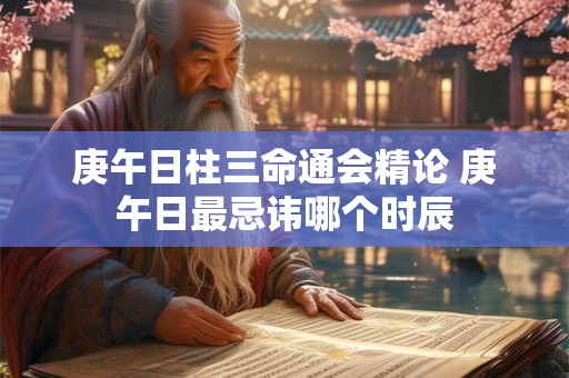 庚午日柱三命通会精论 庚午日最忌讳哪个时辰