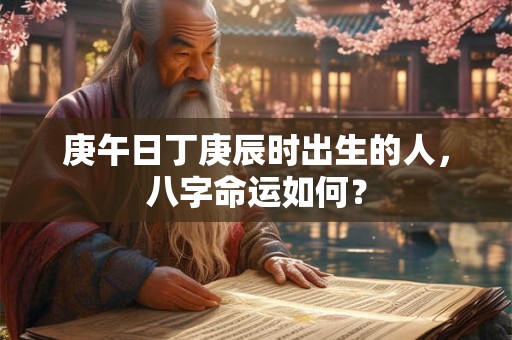 庚午日丁庚辰时出生的人，八字命运如何？