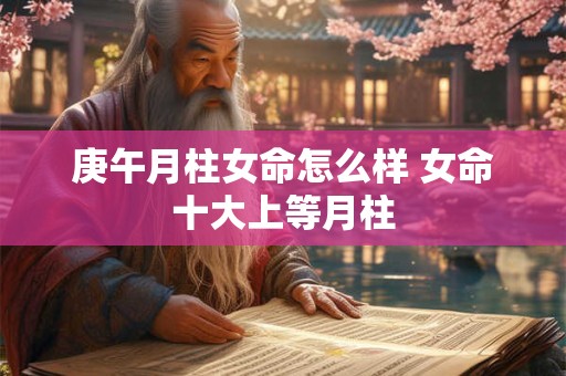 庚午月柱女命怎么样 女命十大上等月柱