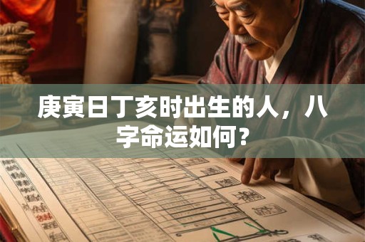 庚寅日丁亥时出生的人，八字命运如何？