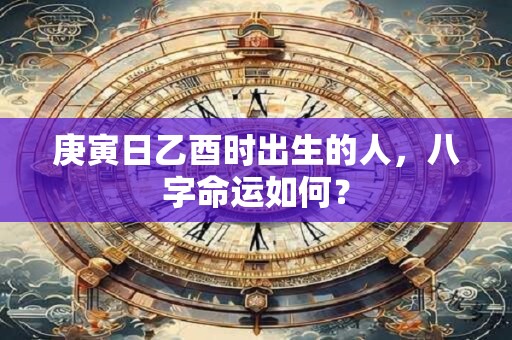 庚寅日乙酉时出生的人，八字命运如何？