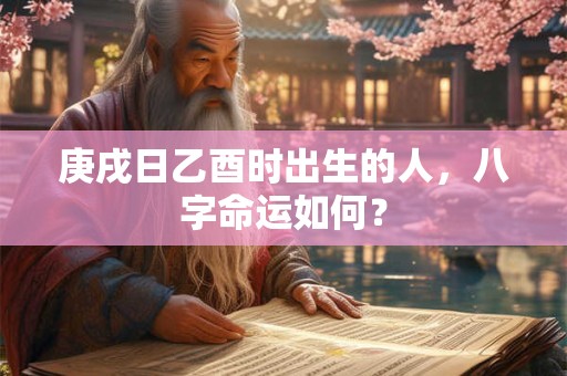 庚戌日乙酉时出生的人，八字命运如何？