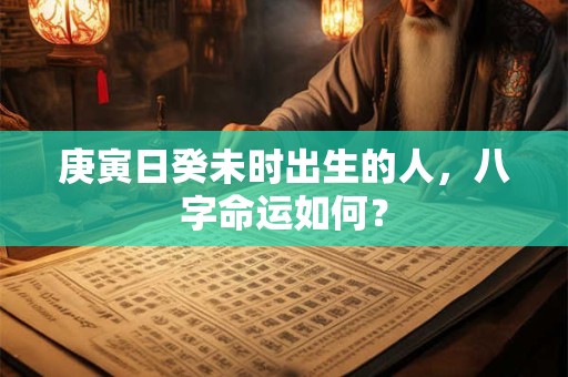 庚寅日癸未时出生的人，八字命运如何？