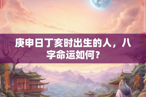 庚申日丁亥时出生的人，八字命运如何？