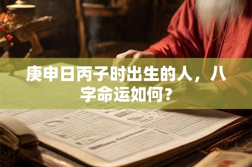 庚申日丙子时出生的人，八字命运如何？