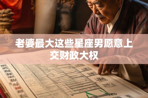老婆最大这些星座男愿意上交财政大权