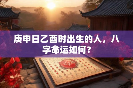 庚申日乙酉时出生的人，八字命运如何？