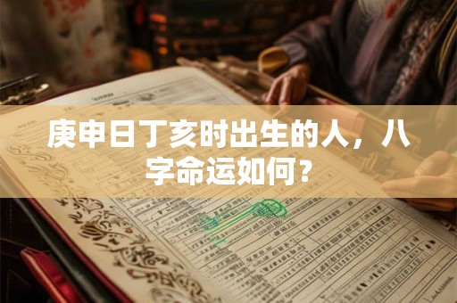 庚申日丁亥时出生的人，八字命运如何？