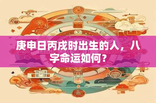 庚申日丙戌时出生的人，八字命运如何？