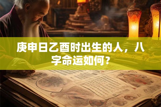 庚申日乙酉时出生的人，八字命运如何？