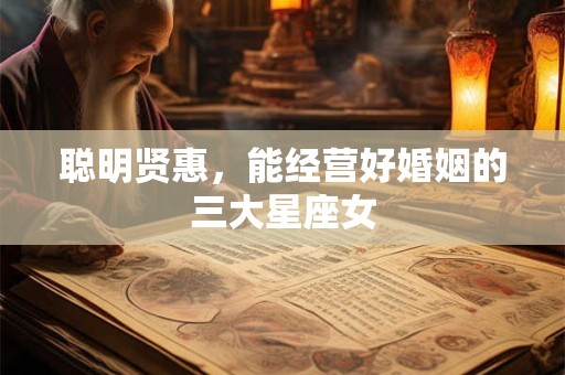 聪明贤惠，能经营好婚姻的三大星座女