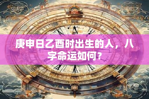 庚申日乙酉时出生的人,八字命运如何? 庚申日乙酉时出生的人,八字命运如何?