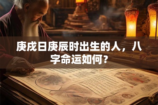 庚戌日庚辰时出生的人，八字命运如何？