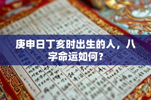 庚申日丁亥时出生的人，八字命运如何？