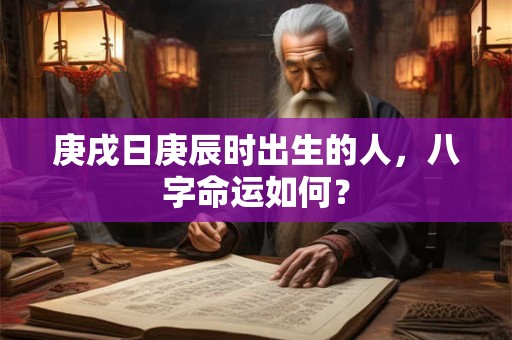 庚戌日庚辰时出生的人，八字命运如何？