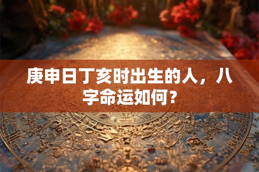 庚申日丁亥时出生的人，八字命运如何？