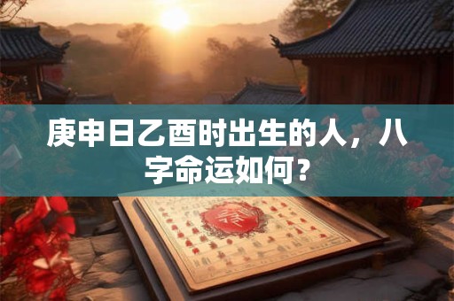 庚申日乙酉时出生的人，八字命运如何？