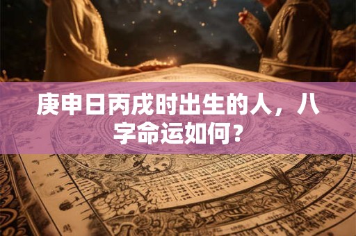 庚申日丙戌时出生的人，八字命运如何？