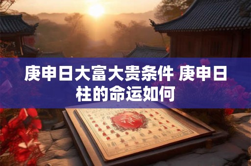 庚申日大富大贵条件 庚申日柱的命运如何