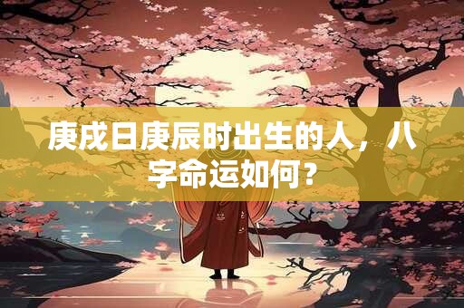 详细阅读:庚戌日庚辰时出生的人,八字命运如何? 庚戌日庚辰时出生的人,八字命运如何?
