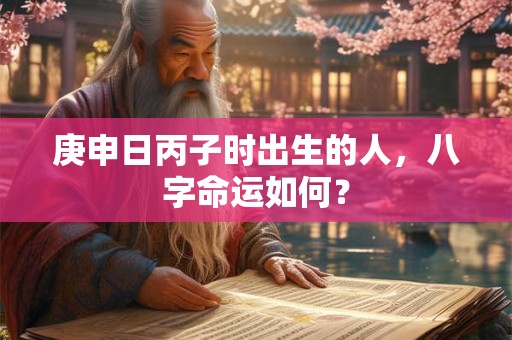 庚申日丙子时出生的人，八字命运如何？