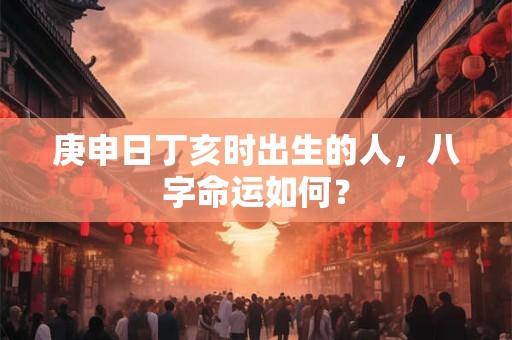 庚申日丁亥时出生的人，八字命运如何？