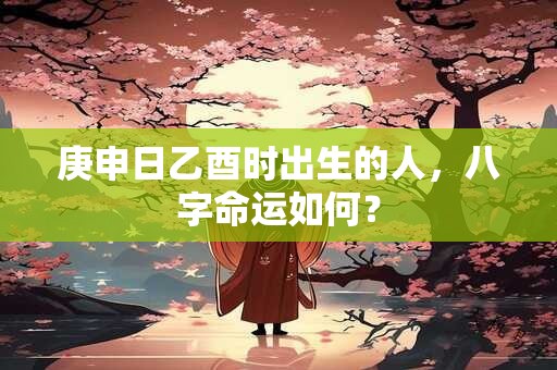庚申日乙酉时出生的人，八字命运如何？