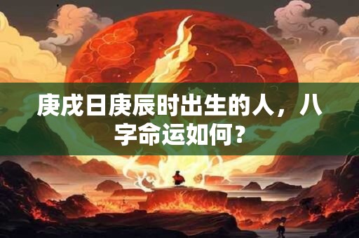 庚戌日庚辰时出生的人，八字命运如何？