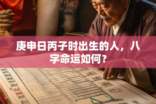 庚申日丙子时出生的人，八字命运如何？