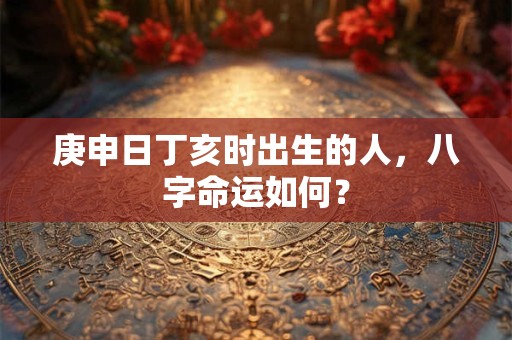 庚申日丁亥时出生的人，八字命运如何？