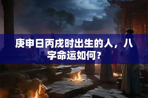 庚申日丙戌时出生的人，八字命运如何？