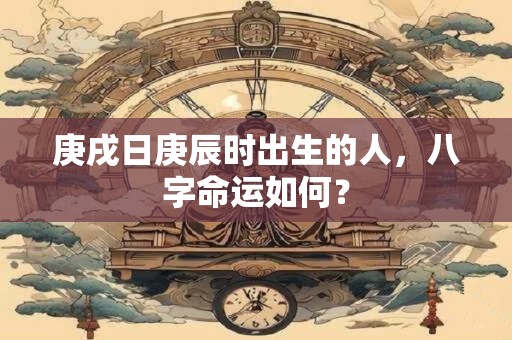 庚戌日庚辰时出生的人，八字命运如何？