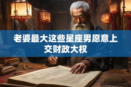 老婆最大这些星座男愿意上交财政大权